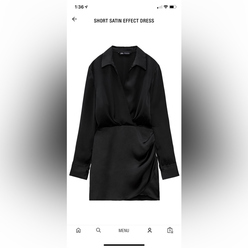Zara short satin effect dress